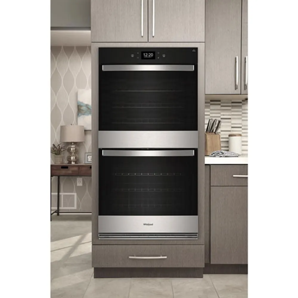 Whirlpool 27" 8.6 Cu. Ft. Self-Clean True Convection Electric Double Wall Oven (WOED7027PZ) - Stainless Steel