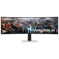 Moniteur de jeu FreeSync G-Sync DELO incurvé QHD 240 Hz 49 po Odyssey OLED G9 de Samsung avec temps de réponse 0,03 ms gris à gris (LS49CG932SNXZA) - Argenté