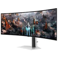 Moniteur de jeu FreeSync G-Sync DELO incurvé QHD 240 Hz 49 po Odyssey OLED G9 de Samsung avec temps de réponse 0,03 ms gris à gris (LS49CG932SNXZA) - Argenté