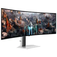 Moniteur de jeu FreeSync G-Sync DELO incurvé QHD 240 Hz 49 po Odyssey OLED G9 de Samsung avec temps de réponse 0,03 ms gris à gris (LS49CG932SNXZA) - Argenté