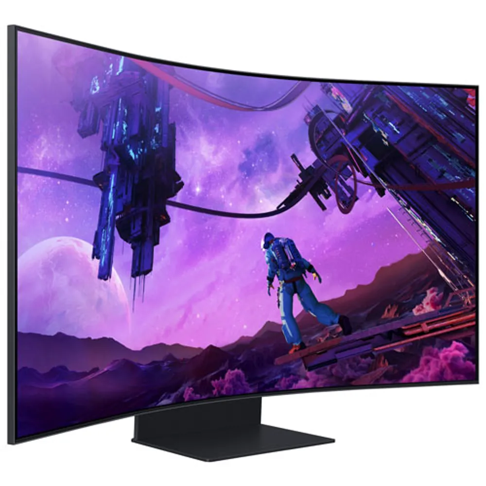 Moniteur de jeu FreeSync ACL incurvé VA UHD 4K 165 Hz de 55 po Odyssey Arc de Samsung avec temps de réponse de 1 ms gris à gris (LS55CG970NNXGO) - Noir