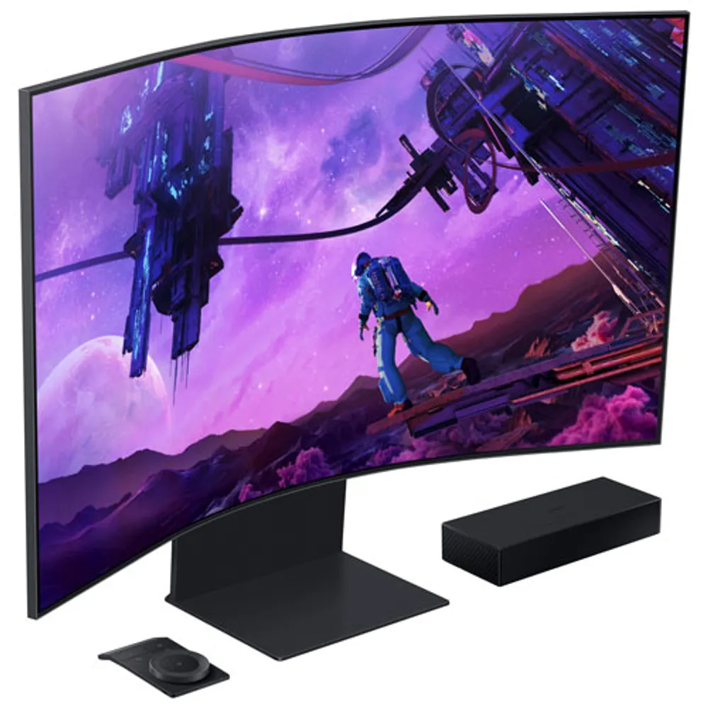 Moniteur de jeu FreeSync ACL incurvé VA UHD 4K 165 Hz de 55 po Odyssey Arc de Samsung avec temps de réponse de 1 ms gris à gris (LS55CG970NNXGO) - Noir