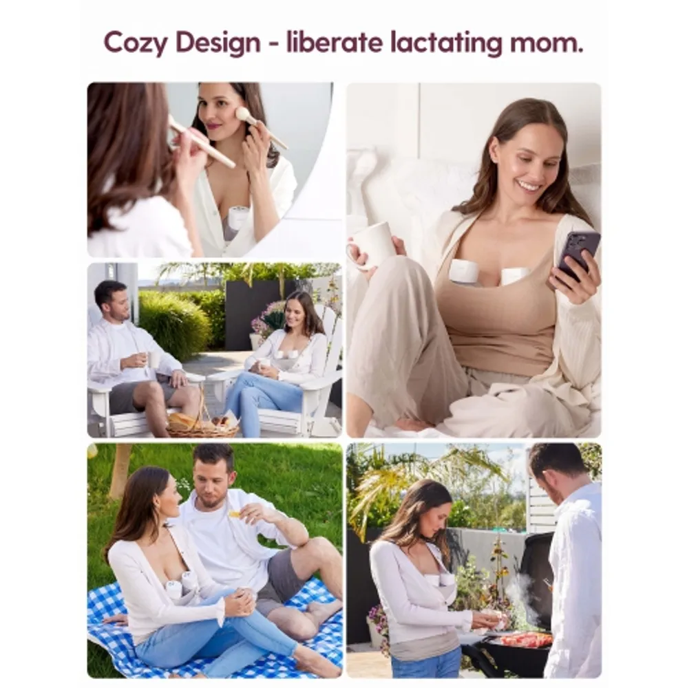Momcozy S12 Pro Electric Breast Pump Hands Free, Wearable Breast Pump 24mm  Gray 