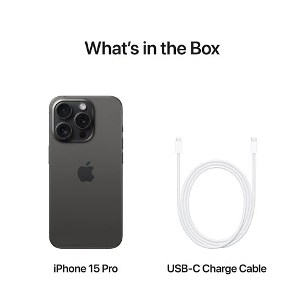 iPhone 15 Pro de 512 Go d'Apple avec Fido - Titane noir - Financement mensuel