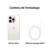 iPhone 15 Pro de 1 To d'Apple avec TELUS - Titane blanc - Financement mensuel