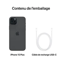 iPhone 15 Plus de 128 Go d'Apple avec Virgin Plus - Noir - Financement mensuel