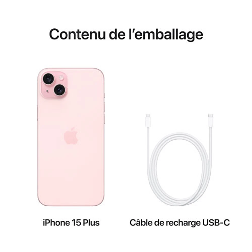 iPhone 15 Plus de 128 Go d'Apple avec Virgin Plus - Rose - Financement mensuel