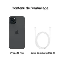 iPhone 15 Plus de Go d'Apple avec Koodo - Noir