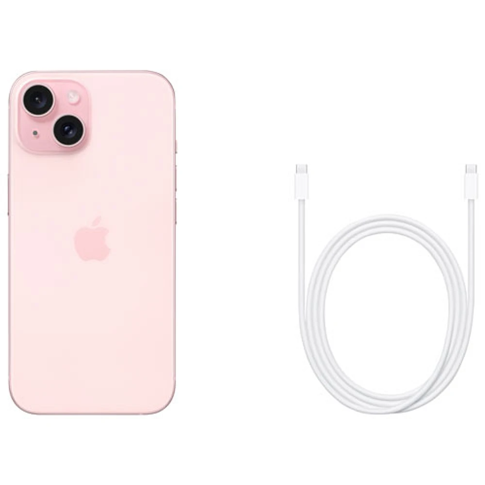 iPhone 15 de 128 Go d'Apple offert par Freedom Mobile - Rose - Paiement Balance mensuel