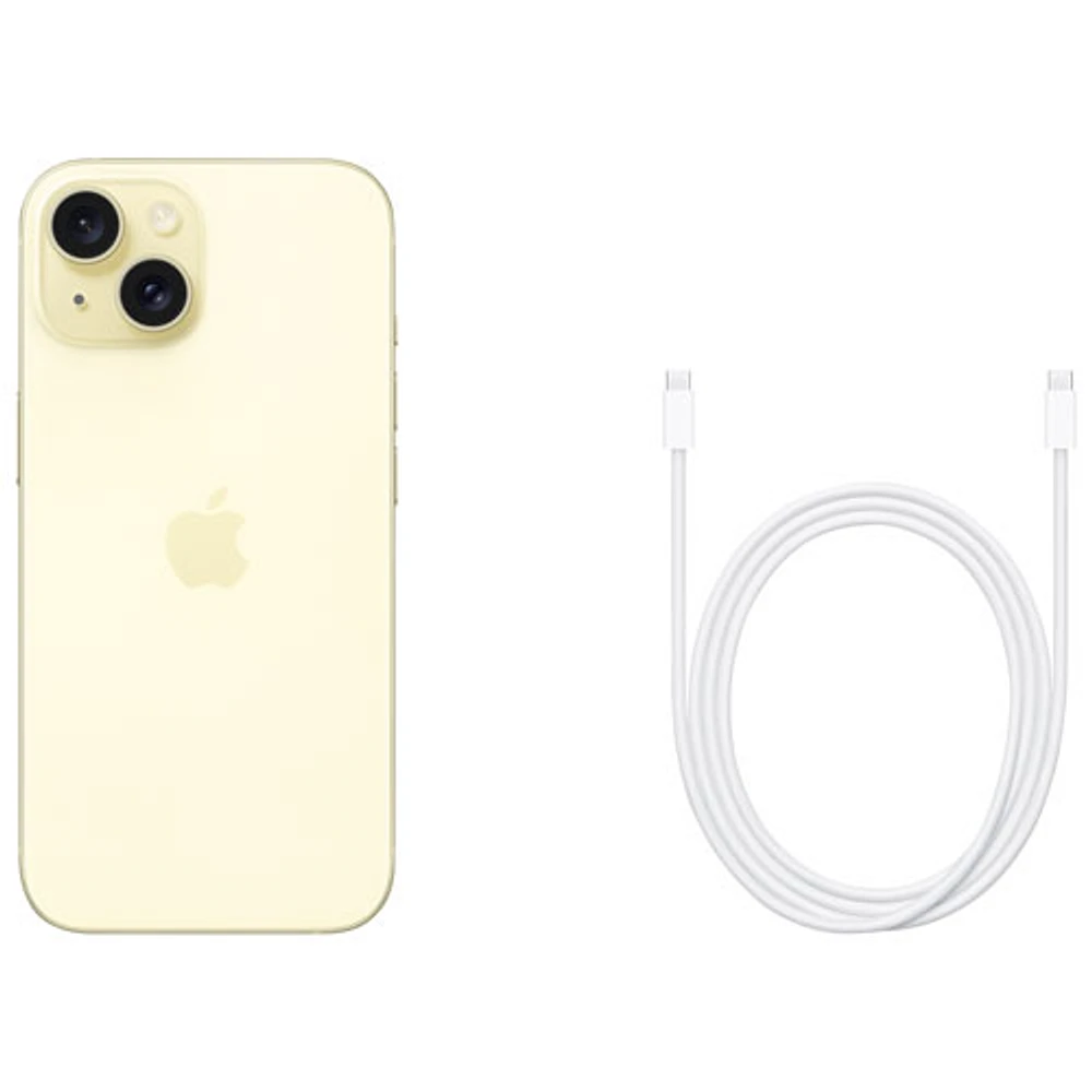 iPhone 15 de 128 Go d'Apple avec Freedom Mobile - Jaune - Paiement Balance mensuel