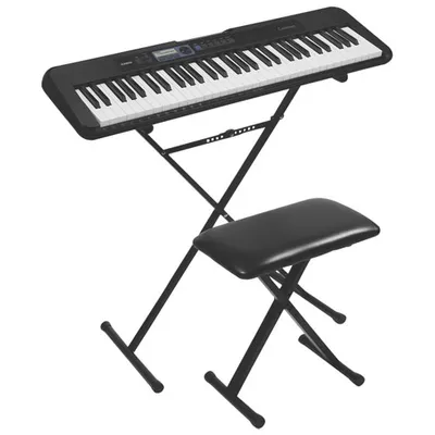 Casio CT-S190 61-Key Electric Keyboard with Stand & Bench - Black