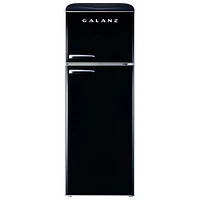 Open Box - Galanz Retro 24" 12 Cu.Ft. Top Freezer Refrigerator (GLR12TBKEFR)- Vinyl Black - Scratch & Dent