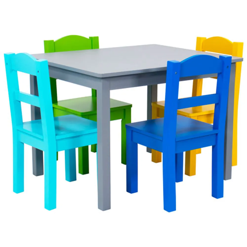 Humble Crew 5-Piece Kids Table & Chair Set - Elements/Grey