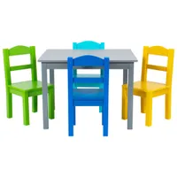 Humble Crew 5-Piece Kids Table & Chair Set - Elements/Grey