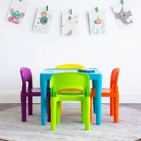 Humble Crew Plastic 5-Piece Kids Table & Chair Set - Aqua