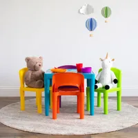 Humble Crew Plastic 5-Piece Kids Table & Chair Set - Aqua