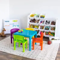 Humble Crew Plastic 5-Piece Kids Table & Chair Set - Aqua