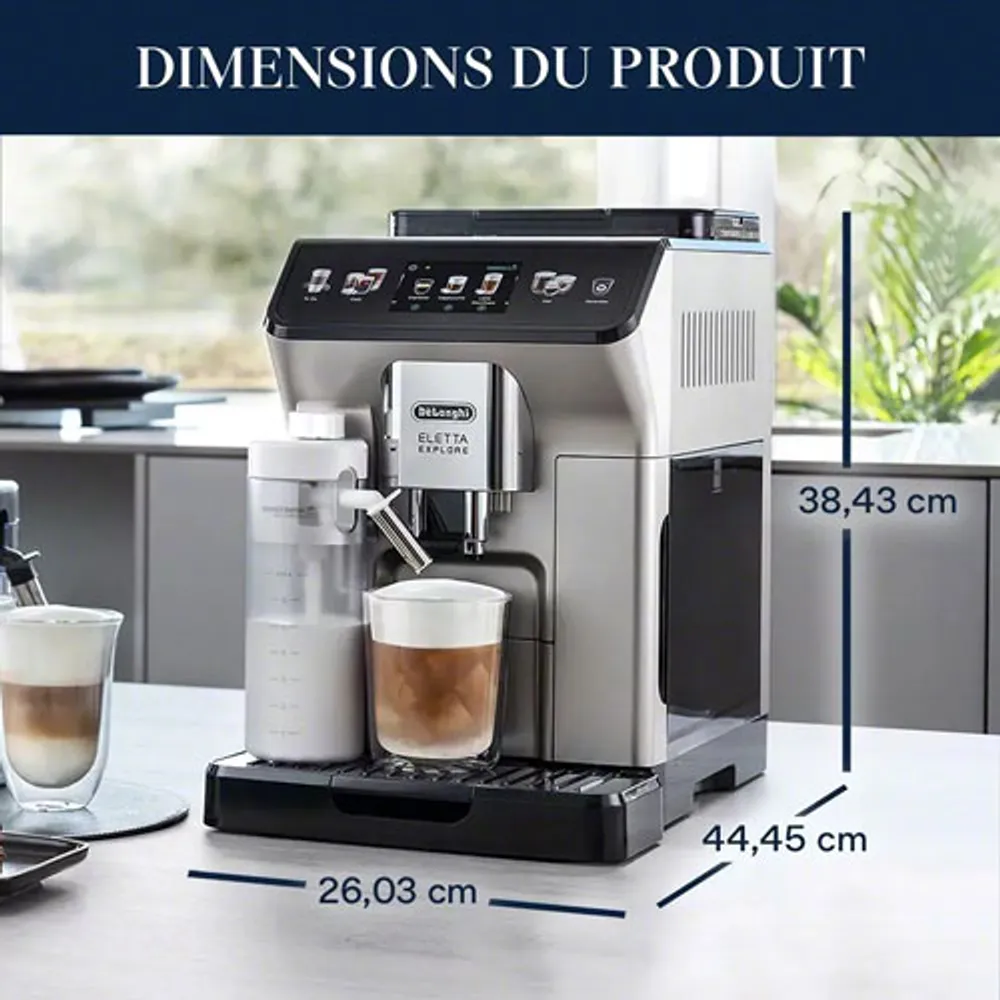 De'Longhi Eletta Explore Automatic Espresso Machine with Frother & Coffee Grinder - Silver