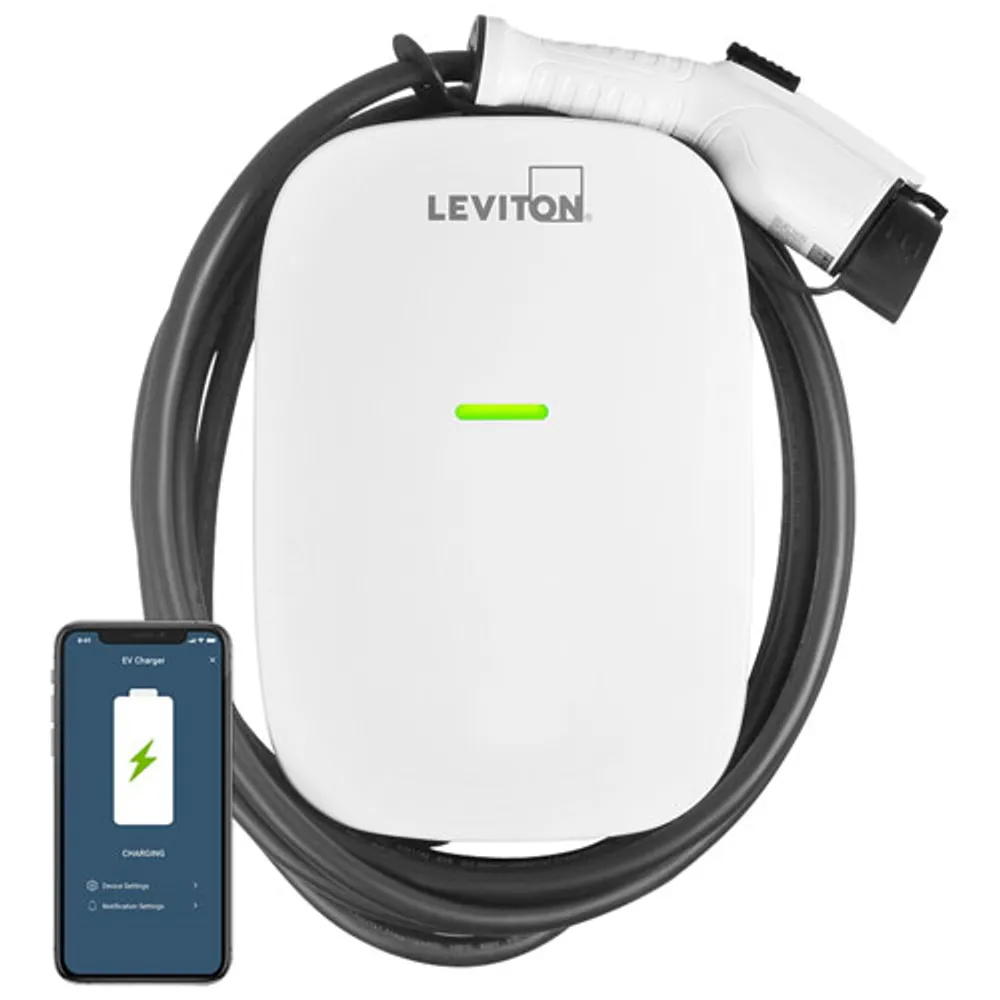 Leviton EV80W EV Series Level 2 Electric Vehicle Charging Station (J1772 /  80A / Hard-Wired/ 18ft)