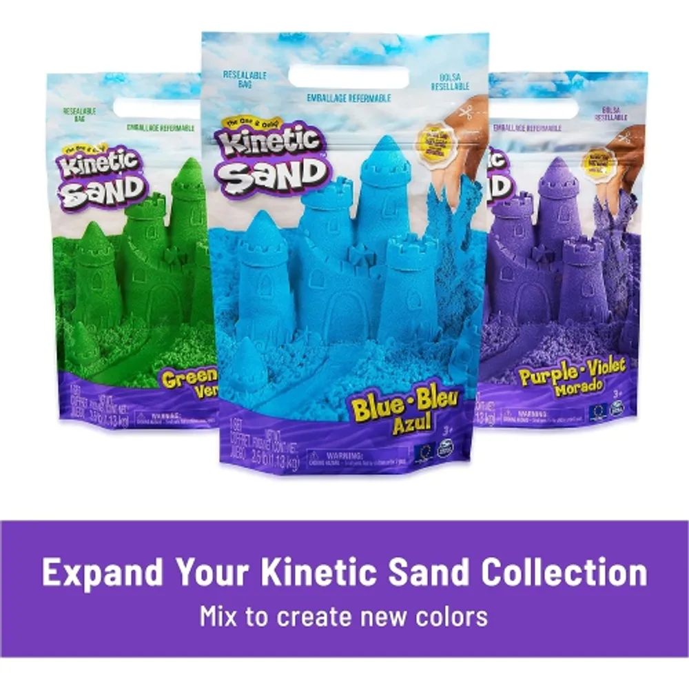  Kinetic Sand, The Original Moldable Sensory Play Sand, Blue, 2  lb. Resealable Bag, Ages 3+ : Toys & Games