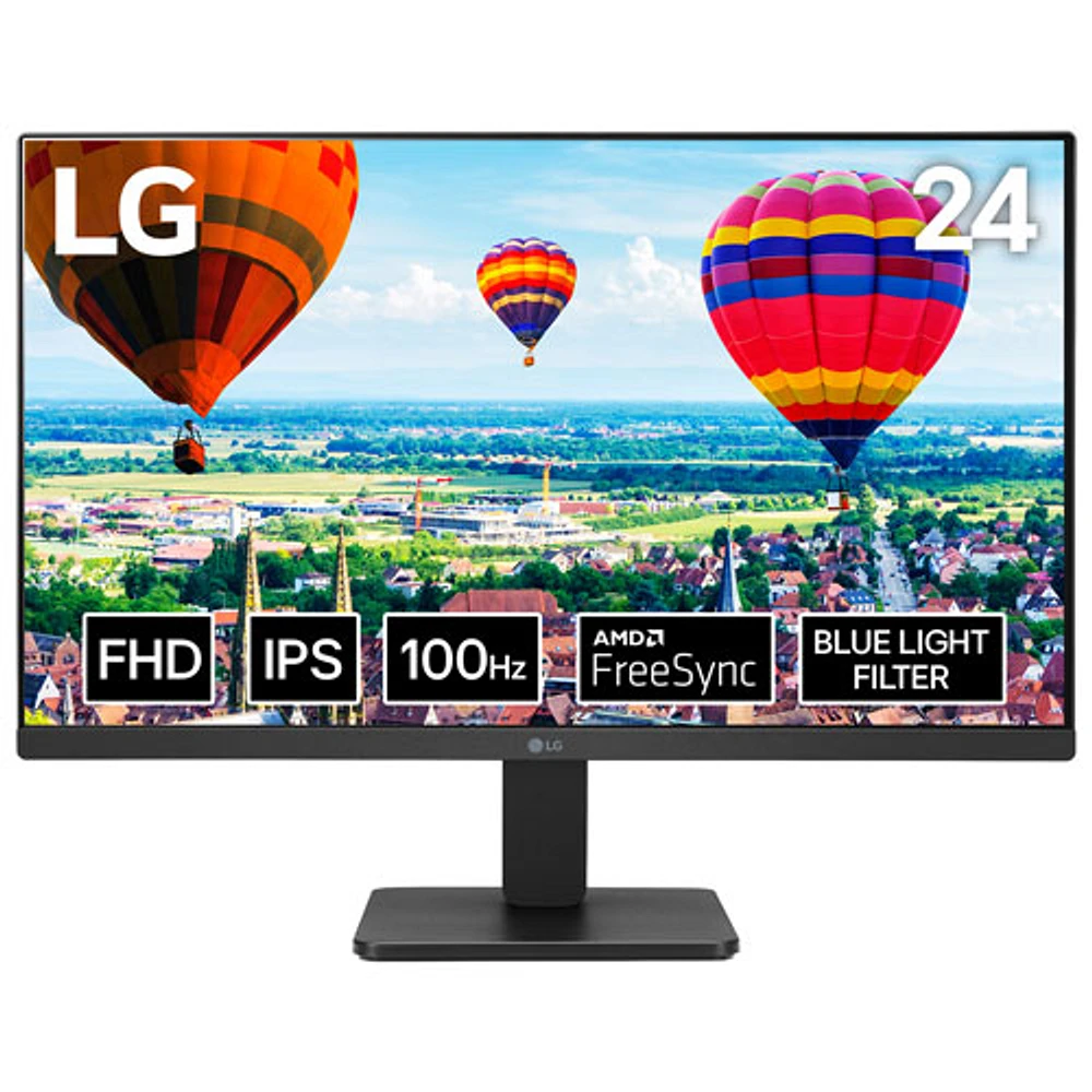 Moniteur FreeSync IPS HD intégrale 100 Hz de 24 po de LG avec temps de réponse de 5 ms (24MR400) - Noir - Exclusivité de Best Buy