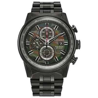 Citizen Nighthawk 43mm Men's Chronograph Sport Watch - Black/Green/Black