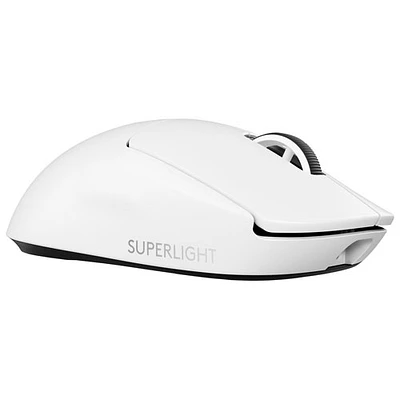 Souris de jeu sans fil à capteur HERO 2 calibre professionnel 60 g de 44 000 ppp taux d'interrogation 8 kHz G PRO X Superlight 2 de Logitech - Blanc