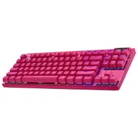 Clavier de jeu mécanique rétroéclairé Bluetooth à touches tactiles sans pavé numérique G PRO X LIGHTSPEED de Logitech - Magenta - Anglais - Exclusivité Best Buy