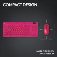 Logitech G PRO X TKL LIGHTSPEED Bluetooth Backlit Mechanical Tactile Gaming Keyboard - Magenta - En - Only at Best Buy