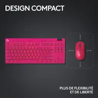 Clavier de jeu mécanique rétroéclairé Bluetooth à touches tactiles sans pavé numérique G PRO X LIGHTSPEED de Logitech - Magenta - Anglais - Exclusivité Best Buy