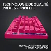 Clavier de jeu mécanique rétroéclairé Bluetooth à touches tactiles sans pavé numérique G PRO X LIGHTSPEED de Logitech - Magenta - Anglais - Exclusivité Best Buy