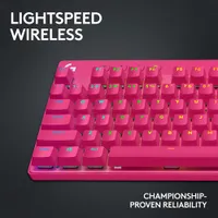 Clavier de jeu mécanique rétroéclairé Bluetooth à touches tactiles sans pavé numérique G PRO X LIGHTSPEED de Logitech - Magenta - Anglais - Exclusivité Best Buy