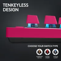 Clavier de jeu mécanique rétroéclairé Bluetooth à touches tactiles sans pavé numérique G PRO X LIGHTSPEED de Logitech - Magenta - Anglais - Exclusivité Best Buy