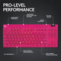 Clavier de jeu mécanique rétroéclairé Bluetooth à touches tactiles sans pavé numérique G PRO X LIGHTSPEED de Logitech - Magenta - Anglais - Exclusivité Best Buy