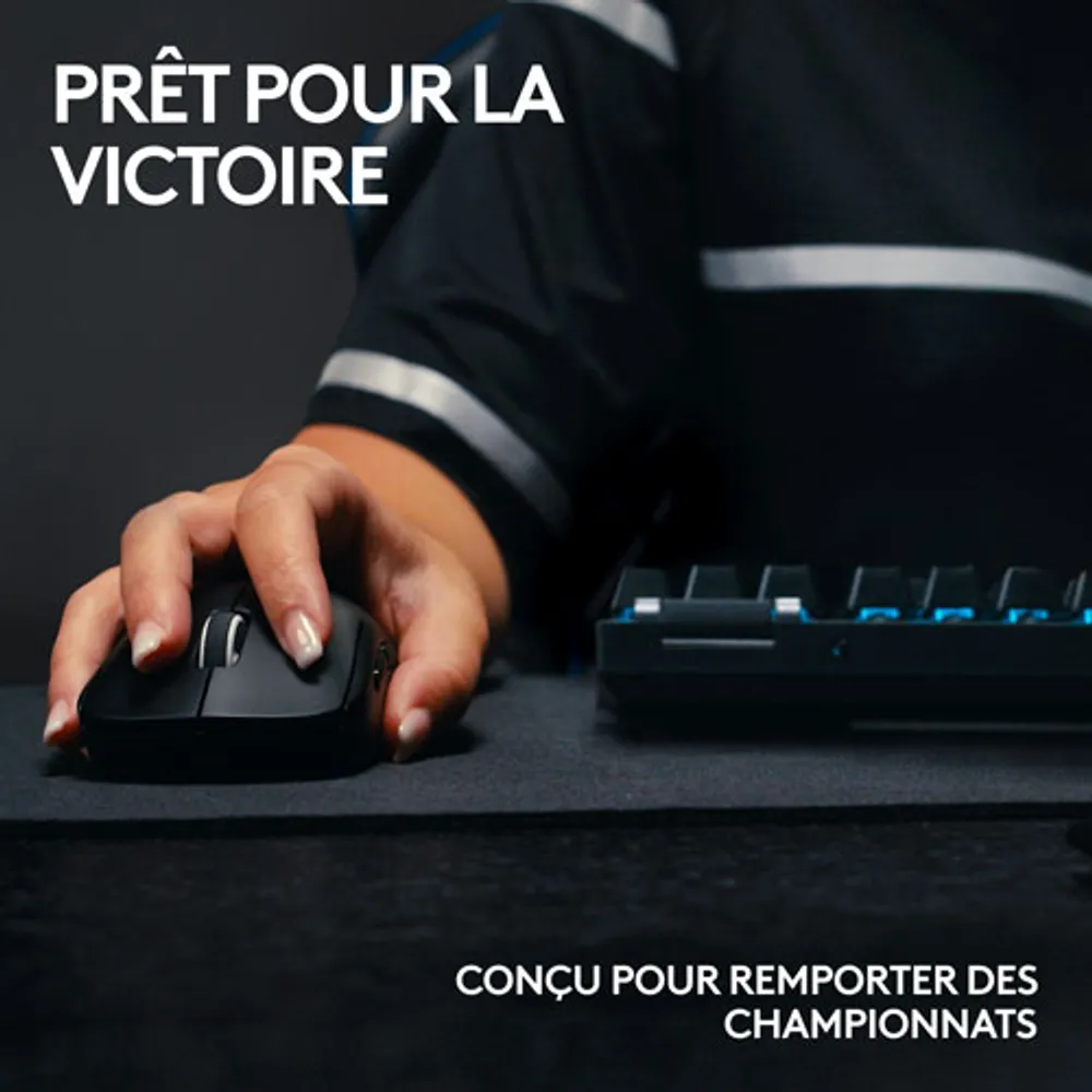 Clavier de jeu mécanique rétroéclairé Bluetooth à touches linéaires sans pavé numérique G PRO X LIGHTSPEED de Logitech