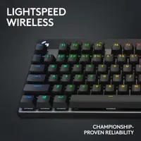 Clavier de jeu mécanique rétroéclairé Bluetooth à touches linéaires sans pavé numérique G PRO X LIGHTSPEED de Logitech