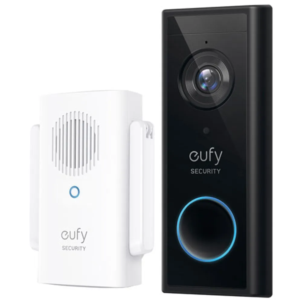 eufy Wi-Fi 2K Video Doorbell with Chime - Black/White