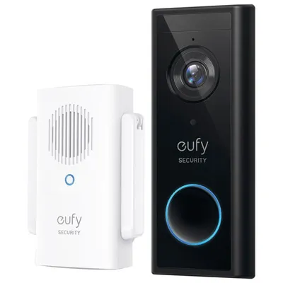 eufy Wi-Fi 2K Video Doorbell with Chime - Black/White