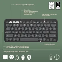 Ensemble avec souris optique et clavier ergonomique Bluetooth Pebble 2 de Logitech pour Mac - Noir - Anglais