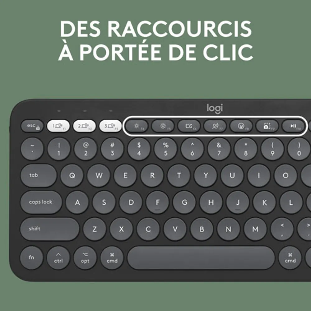 Ensemble avec souris optique et clavier ergonomique Bluetooth Pebble 2 de Logitech pour Mac - Noir - Anglais