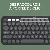 Ensemble avec souris optique et clavier ergonomique Bluetooth Pebble 2 de Logitech pour Mac - Noir - Anglais