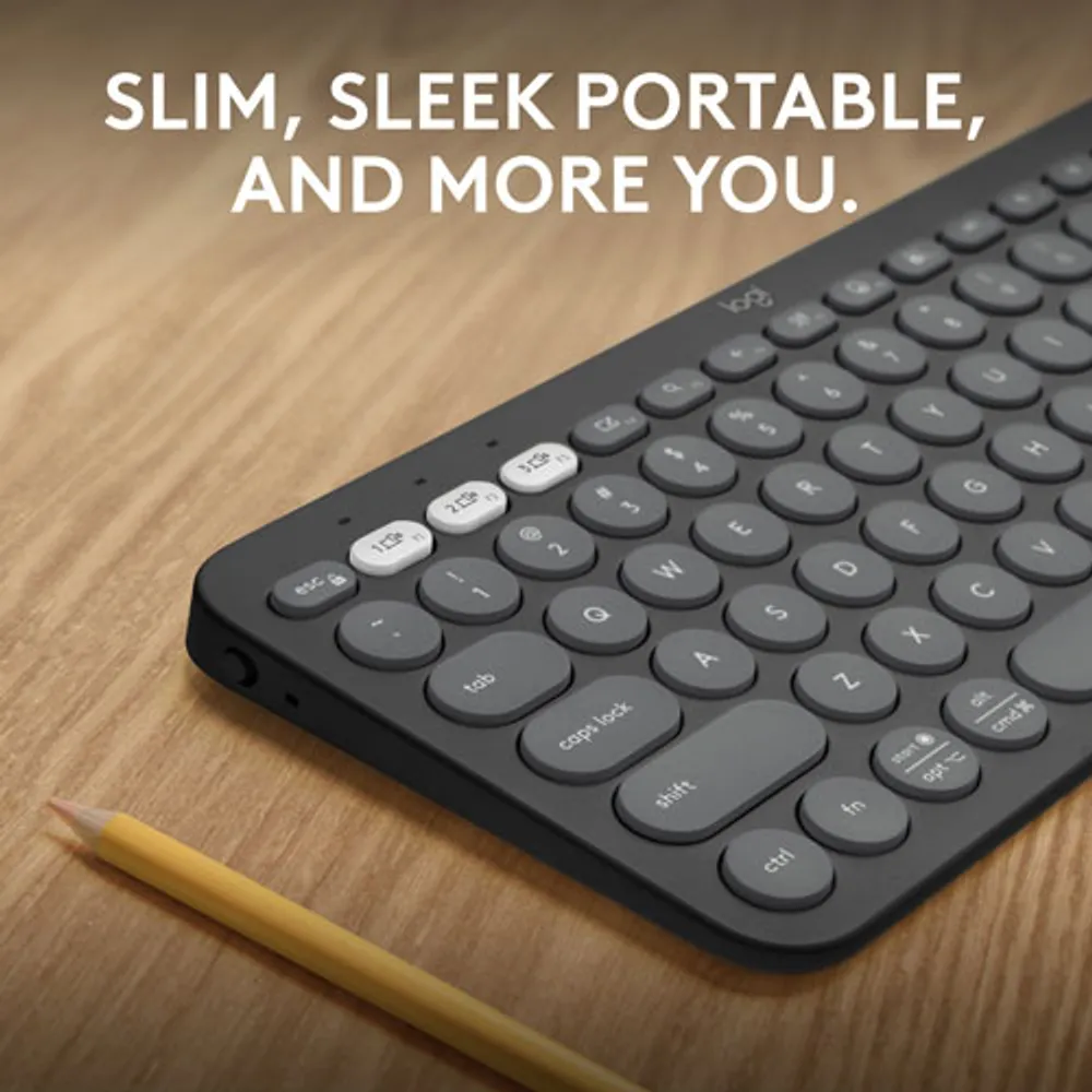 Logitech K380s Wireless Slim TKL Keyboard with Customizable Shortcuts - Tonal Graphite