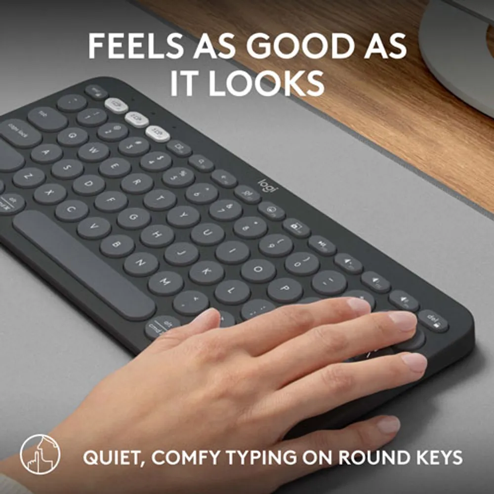 Logitech K380s Wireless Slim TKL Keyboard with Customizable Shortcuts - Tonal Graphite