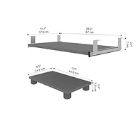 Bestar Prestige+ Keyboard Tray & CPU Stand - Slate