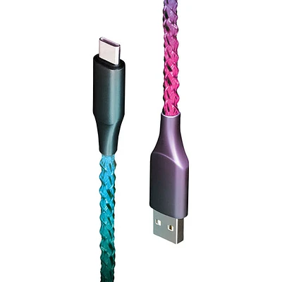 Helix Lucid Charge LED 1m (3.2 ft.) USB-A to USB-C Charge/Sync Cable (ETHACLED)