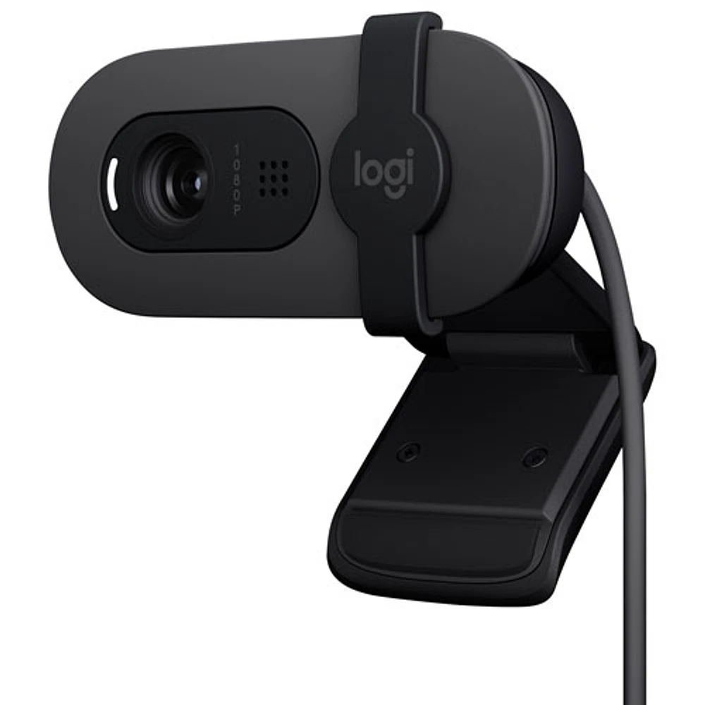 Caméra Web HD intégrale 1080p Brio 100 de Logitech avec microphone intégré - Graphite