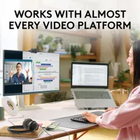 Caméra Web HD intégrale 1080p Brio 100 de Logitech avec microphone intégré - Graphite