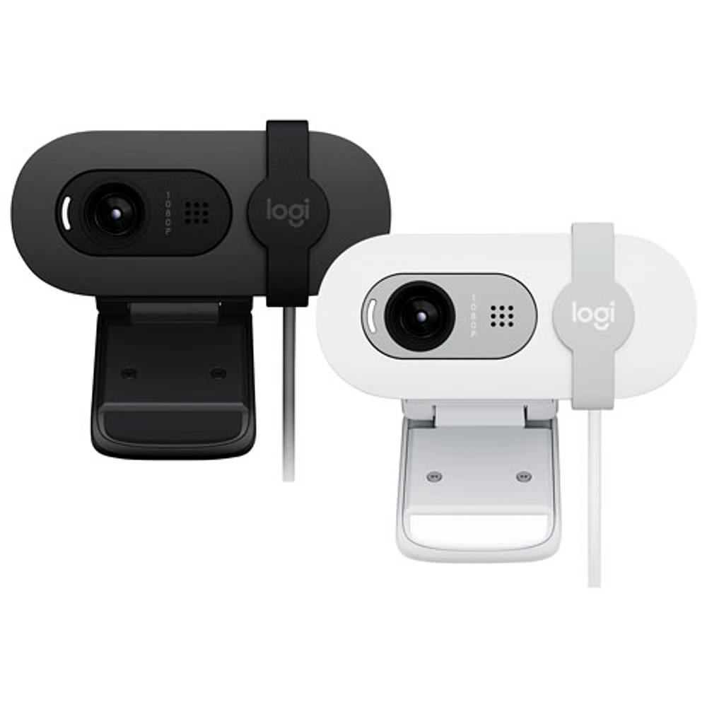 Caméra Web HD intégrale 1080p Brio 100 de Logitech avec microphone intégré - Graphite