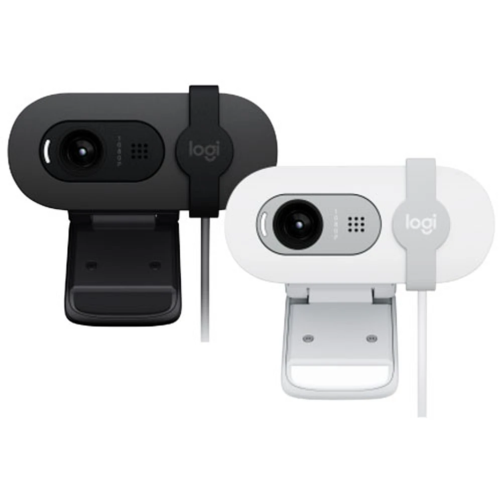 Caméra Web HD intégrale 1080p Brio 100 de Logitech avec microphone intégré - Graphite