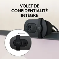 Caméra Web HD intégrale 1080p Brio 100 de Logitech avec microphone intégré - Graphite